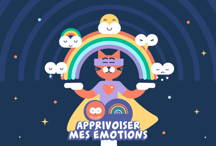 Le chat de Lili présente toutes les émotions possibles dans un arc-en-ciel