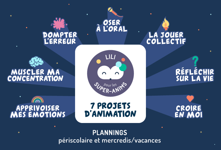 les logos des 7 projets d'animation de CPS chez Lili.cool