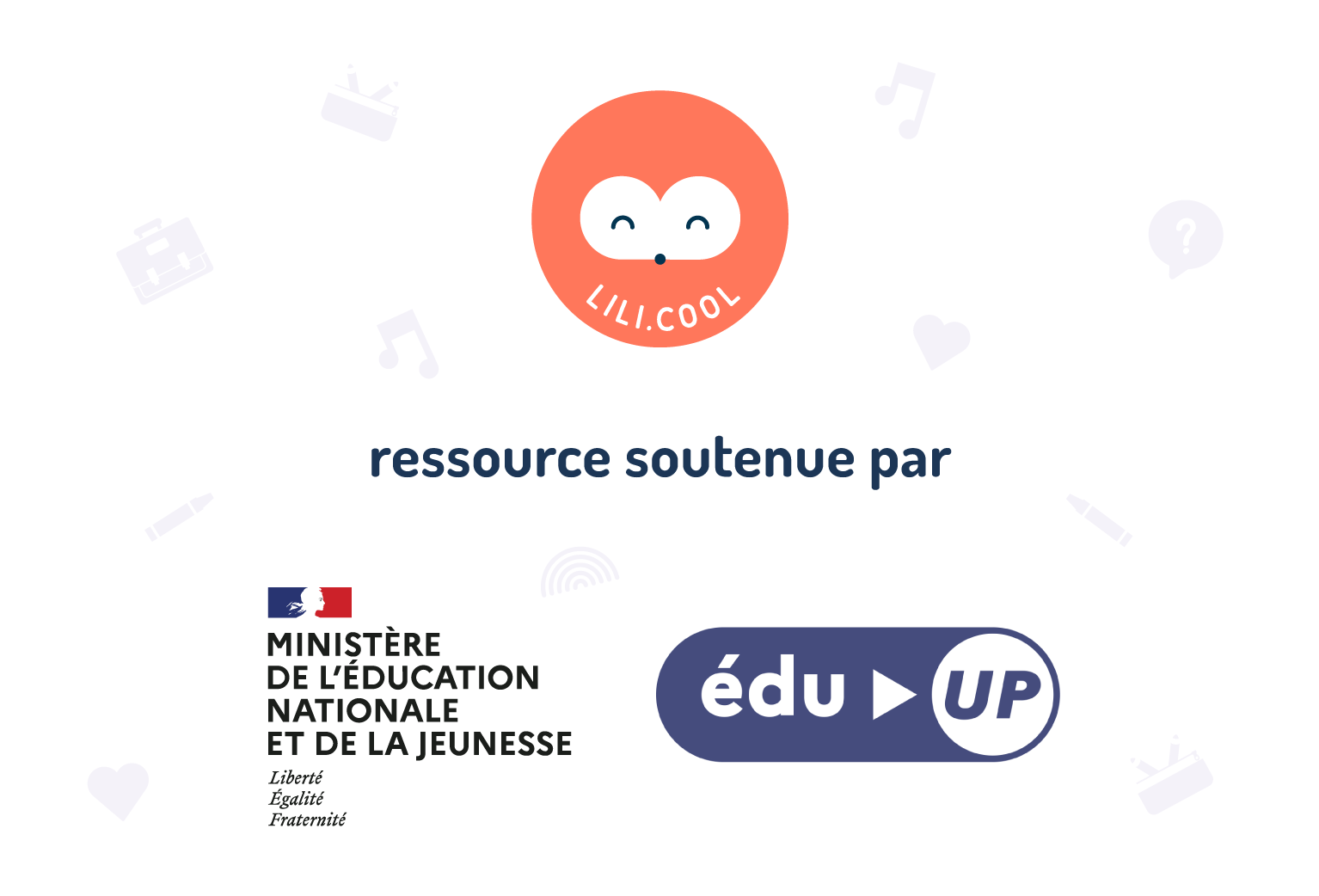 visuel regroupant les logos de lili.cool, du dispositif Édu-Up et du MENJ